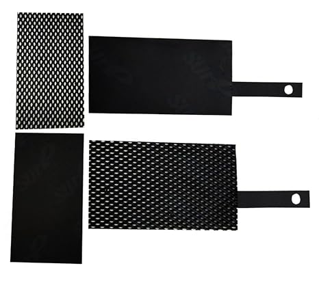 Titanium Composite Electrode for Research and Development, 50X100mm Square Ruthenium-Iridium-Titanium/Iridium-Tantalum/Ti-Platinum/Cathode Titanium Electrode (Cathode Ti Net, No Handle)