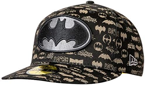 New Era Batman Laser Etched All Over Logos 59Fifty Hat 7 Fitted Black
