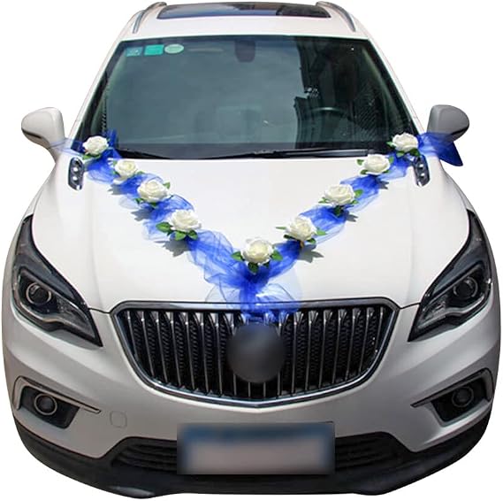 Eforcase Wedding Car Flowers Decoration, Rose Artificial Flowers Bouquet Set Wedding Car Decoration Kit for Wedding Car Bridal Car, Car Decoration, Graduation, Wedding Party,Christmas Decor,