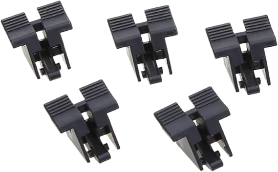 5Pcs Desktop Computer Mainboard PCIE 16X Graphics Card Slot Socket with Fishtail Fixing Clip PCIE X16 Socket Replacement ABS, As Pic Shows