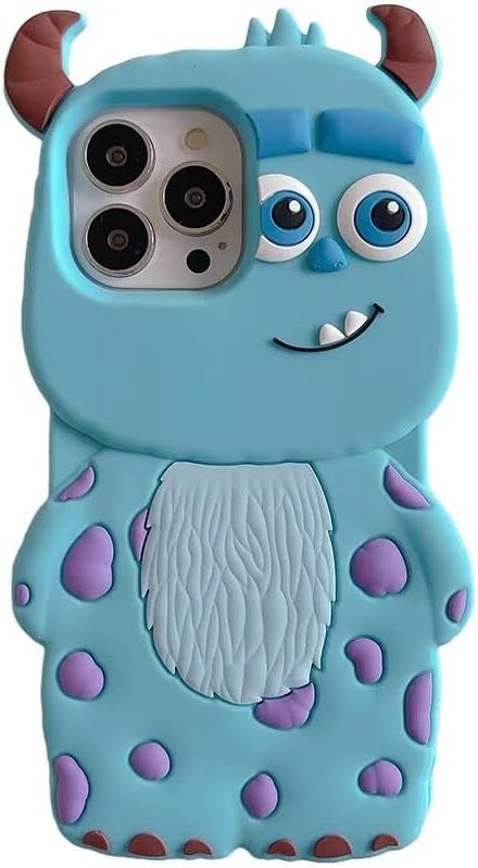 Soft Silicone Cartoon Case for Apple iPhone 11 iPhone11 Monsters University MU Sulley James P. Sullivan Pixar Animation Anime Blue Color 3D Fun Adorable Cute Lovely Kawaiii Girls Kids Boys Unisex
