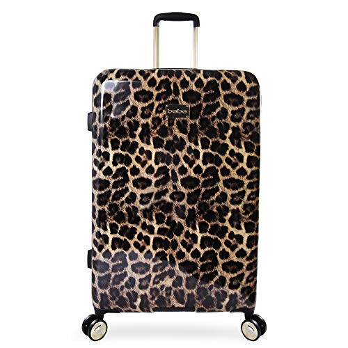 BEBE Luggage Adriana 29 Hardside Check In Spinner Suitcase, Leopard