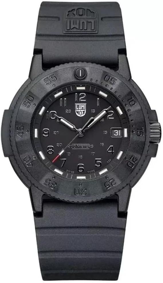 Luminox Navy Seal XS.3001.EVO.BO.S Erkek Kol Saati – Kuvars, Paslanmaz Çelik Gövde 43 mm, Kauçuk Bileklik, Siyah, 20 bar Su Geçirmez, Tarih, Işıklı Gösterge