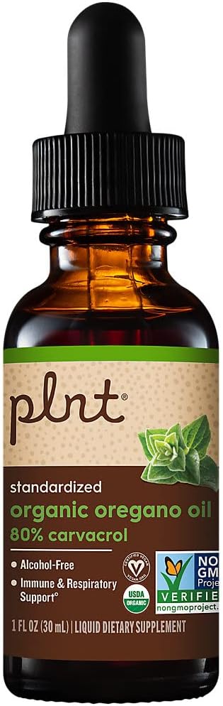Organic Oregano Oil a" Standardized to 80% Carvacrol a" Alcohol-Free (1 fl. oz.)