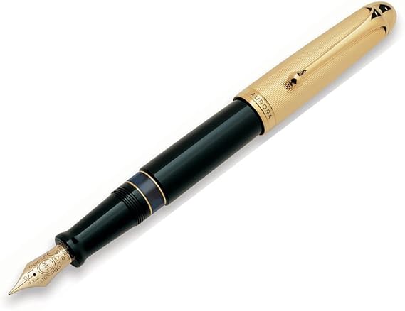 Aurora 88 Large Fountain Pen Gold Plate And Black Fine