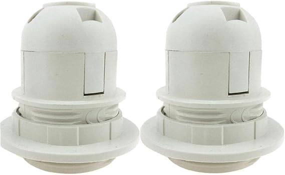 Es E27 M10 Screw Bulb Lamp Holder Pendant Socket Lampshade Color Lighting Accessories White 2pcs