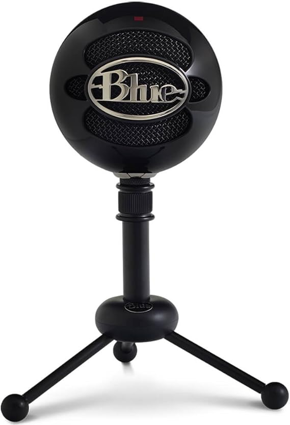 Blue Snowball USB Microphone with Two Versatile Pickup Patterns and Stylish, Retro Design for Recording, Streaming & Podcasting on PC & Mac Gloss Black