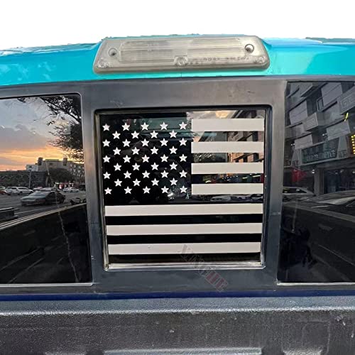 Xinghe for 2016-2023 Toyot@ Tacoma, American Flag Decals for Truck Back Sliding Window, Matte Black USA Flag Decal for Truck Back Window, Waterproof Vinyl, Durable and Easy Remove Truck Decal