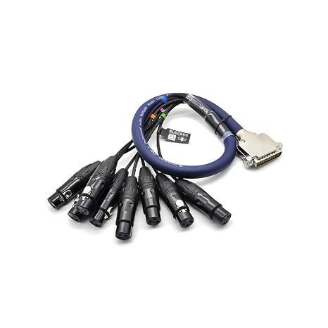 Elecbee DB25 to XLR Male Snake Cable DB25 Male to 8 Channel XLR 3Pin Male D-Sub Snake Cable Patch Bay Interface Modular Cable Recording Sound Card Audio Cable ((30m) 98.43ft)