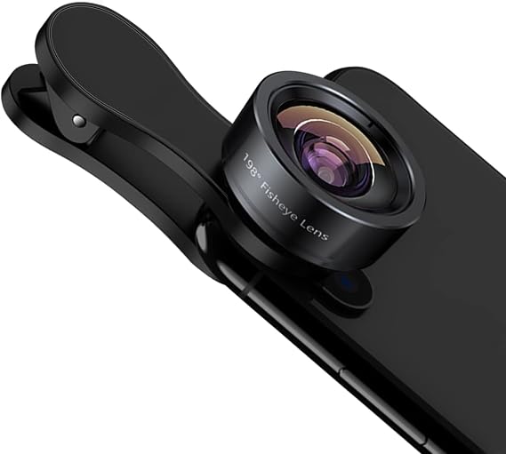 KEYWING Fisheye Lens, 198 Fish Eye Phone Camera Lens Kit for iPhone | Fish Bowl Camera Lens, Phone Lens Accessories, Lens Attachments for iPhone 6 7 8 X Samsung Smartphone