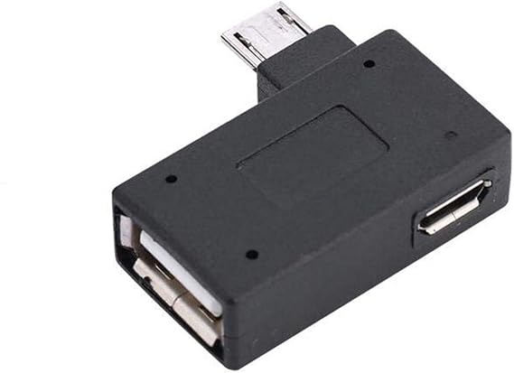 OTG Adapter, 90* R Angle USB Port Adapter, Micro OTG Cable Compatible with Firestick 2nd Gen, 3rd Gen and 4K, Android Smartphones, Tablets, Rii, Logitech Keyboards, SNES, NES