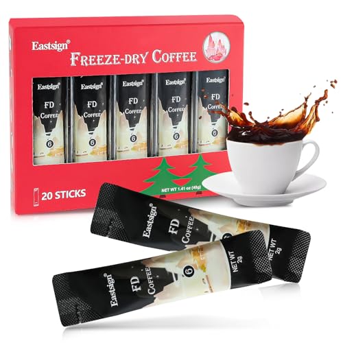 Eastsign 20 Count Instant Coffee Packets,Coffee Gift Set,Freeze-dried Coffee,Enjoy HotCold,100% Arabica Beans,Christmas Stocking Stuffers,Serves for Camping Traveling Office 20 Packets-1.41oz