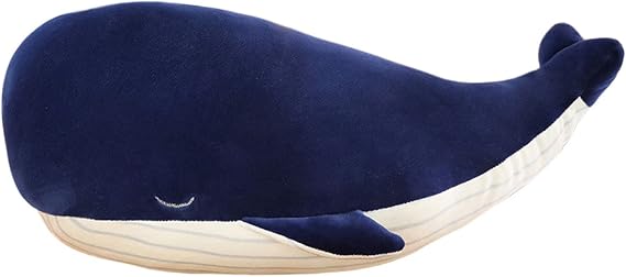 Kekeso Large Blue Whale Stuffed Animal Plush Toy Soft Whale Dophin Hugging Pillow Cute Whale Plush Doll Toy Back Cushion Children Birthday Gift (65cm=25.59inch)...