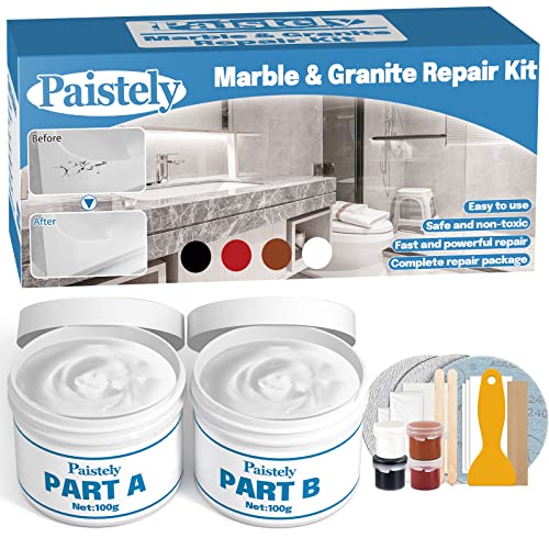 Marble and Granite Repair Kit, Tintable Porcelain Repair Kit, Quartz Countertop Repair Kits for Marble, Quartz, Resin, Acrylic, Granite and More Color Match