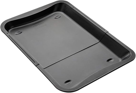 Zenker oven tray extendable rectangular baking tray with non-stick coating for baking cakes (flexible dimensions: 34.5-52 x 33 x 3 cm) quantity: 1 piece