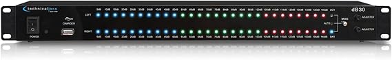 Technical Pro DB30 1U Rack Mount dB Decibel Meter Display+8 Outlet Power Supply