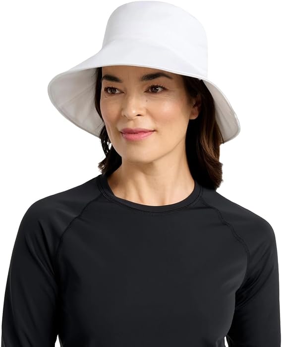 Solbari Women's Swim Wide Brim Sun Hat UPF 50+ | Lightweight, breathable wide brim hat with chlorine-resistant fabric, packable for beach days, swimming and travel