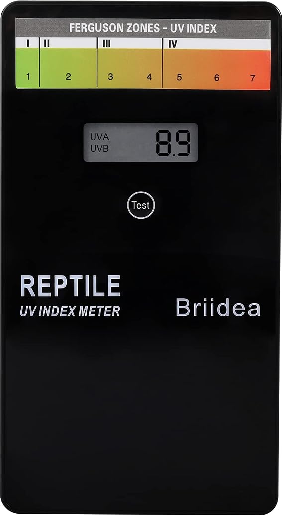 Reptile U/V Meter, Briidea U/V/B Index Meter, Measures 280-400nm with Range from 0-199.9 U/V Index, Make Sure Your Reptile & Amphibian Gets the Right Amount of U/V Light