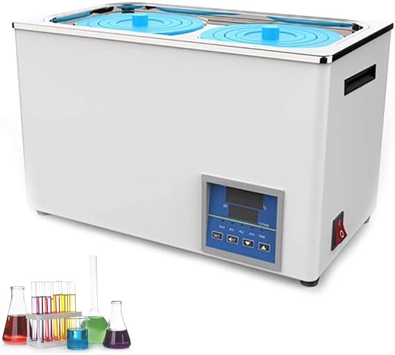 Digital Thermostatic Water Bath,1/2/4/6 Hole Laboratory Water Bath,Electric Water Bath Canner,Heated Water Bucket,with Timing Function,for Lab Equipment,2Hole