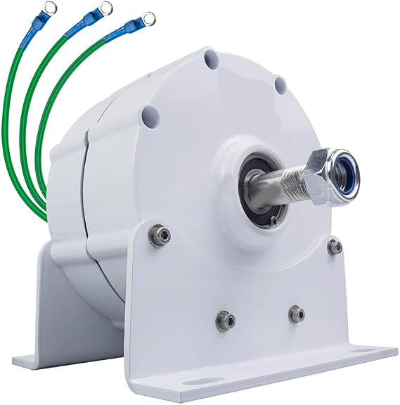 5000W Upgraded Version Permanent Magnet Generator 12V 24V 48V 220V 500 RPM Noiseless Generator with Base Suitable for Hydro And Wind Turbines,48V