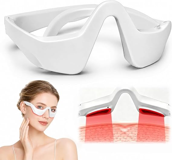 Under Eye Red Light Therapy Glasses, Afenau 4 Modes 3 Levels Under Eye Red Light Therapy Device, Microcurrent Red Light Eye Therapy, Reduces Puffiness, Dark Circles and Wrinkles