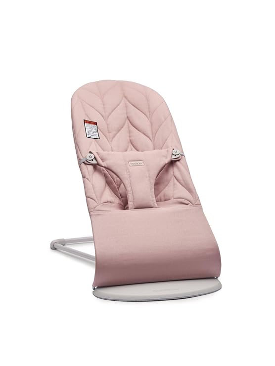 BabyBjorn Bouncer Bliss, Dusty Pink, Woven, Petal Quilt | 2-in-1 Adjustable Baby Bouncer Seat and Toddler Chair, Newborn to Toddler (8-29 lbs), 4 Positions, Lightweight & Portable