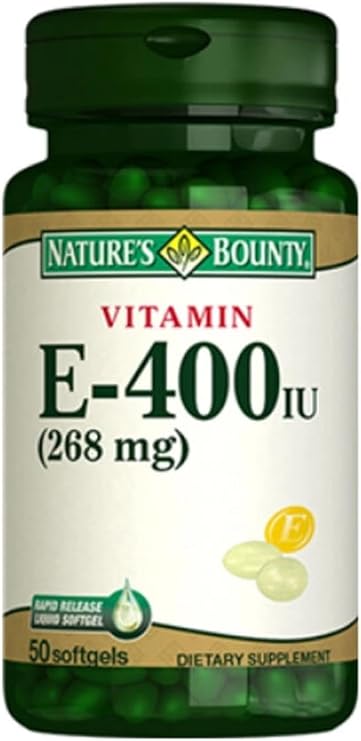 Nature's Bounty Vitamin E-400 IU, 268 mg, 50 Jelatin Kapsül, Takviye Edici Gıda