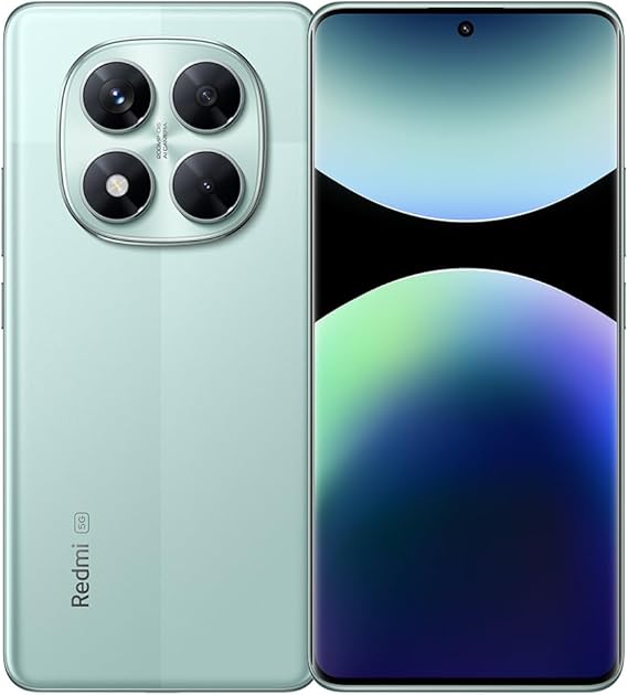 xiaomi Redmi Note 14 Pro 5G Smartphone 12 GB + 512 GB MediaTek Dimensity 7300-Ultra 45 W Turbo-Ladegerät mit 5110 mAh Akku Ladegerät inklusive (Cyan Color)