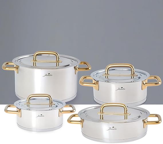 Jumbo Metalix Titanyum Gold 8 Parça Tencere Seti Gri