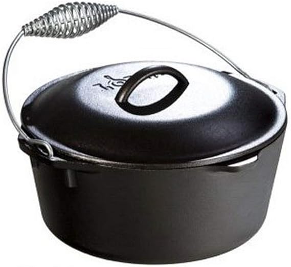Lodge Pre-Seasoned Cast Iron Dutch Oven with Bail Handle, 5 Quart