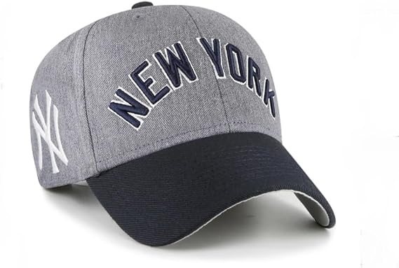 '47 Brand Men's MLB MVP Cap Hat, One-Size Granite Script Snapback Charcoal