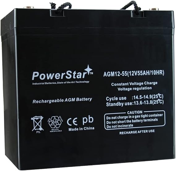 Pride BATLIQ1018 12V 55Ah Sealed AGM Battery Group 22NF