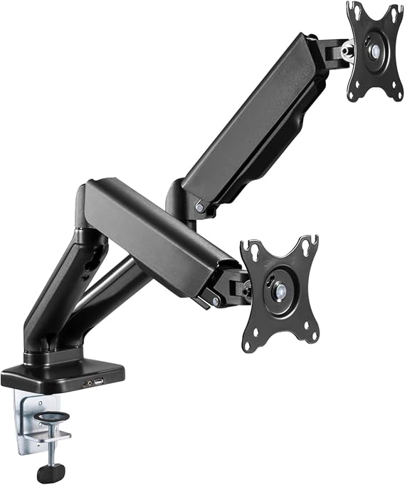 Dual Spring LCD Monitor Arms with USB and Multimedia Ports for: KOORUI 24 Inch Computer Monitor FHD 1080P Gaming Monitor 165Hz VA 1ms LED Monitors Ultra-Thin 24E4