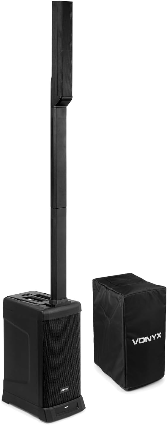 VONYX VX820 Column Array Speaker System with Bluetooth and Cover