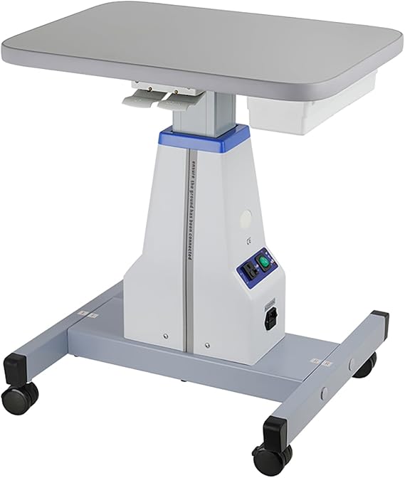 Optometrist Motorized Table- Ophthalmic Electric Table Optical Eyeglass Instrument Table with Drawer Working Professional Medical Cart Dental Cart Size 15.7" Wide,22.8" Long