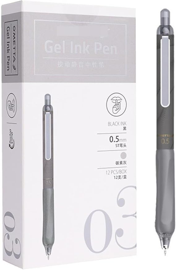 0.5mm Silent Press Neutral Pen ST Head Quick Drying Ink Black Neutral Pen-Carbon gray single tube (12 tubes/box)