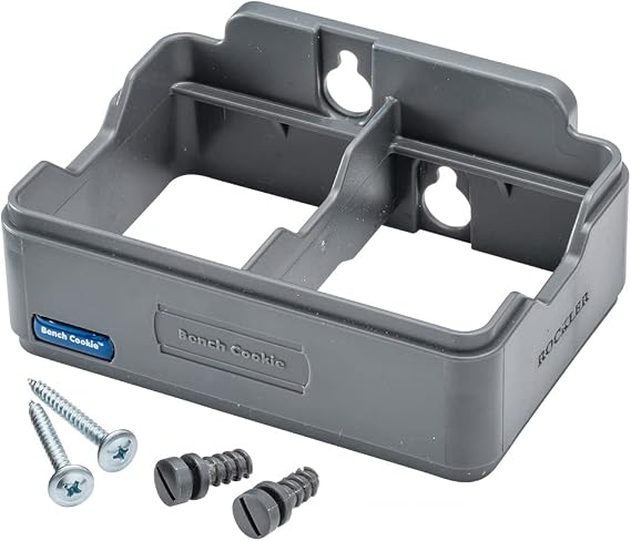 Workbench Gripper Storage Rack - Durable ABS Plastic Holder for 4 Workbench Dogs - Wall, Bench, Pegboard Mount Tool Storage Rack - Tool Organizer w/ Easy Access Notches - Woodworking Pucks w/ Screws