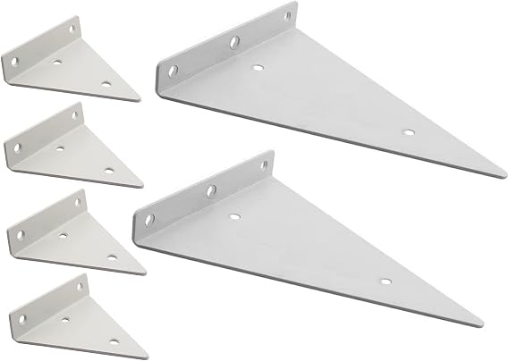 Hidden Shelf Bracket,Heavy Duty Bracket & Support,Triangle Floating Shelf Support,Wall Mounted Shelving Support,Decorative Joint Hardware 2 Pack White,80mm(3inch)
