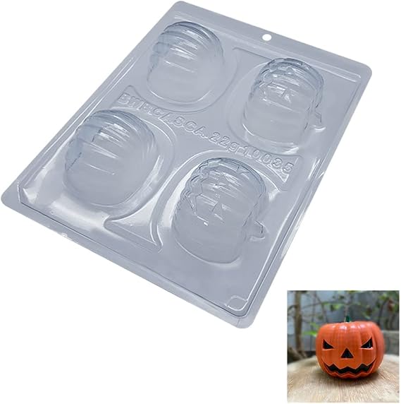 3D Halloween Pumpkin Three Part Chocolate Mold