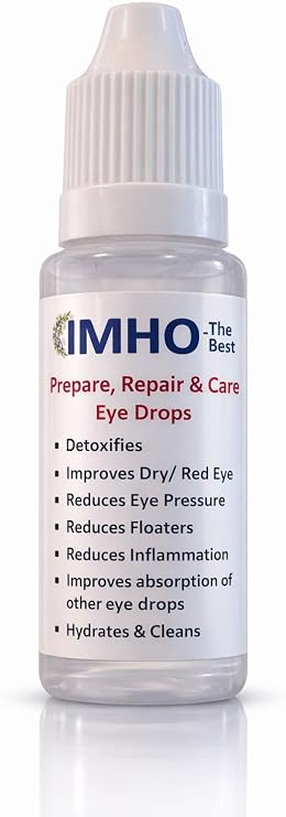 IMHO The Best Prepare Repair & Care Eye Drops, Multi-Purpose Formula for Dry Red Eyes, Reduces Floaters & Inflammation, 10ml