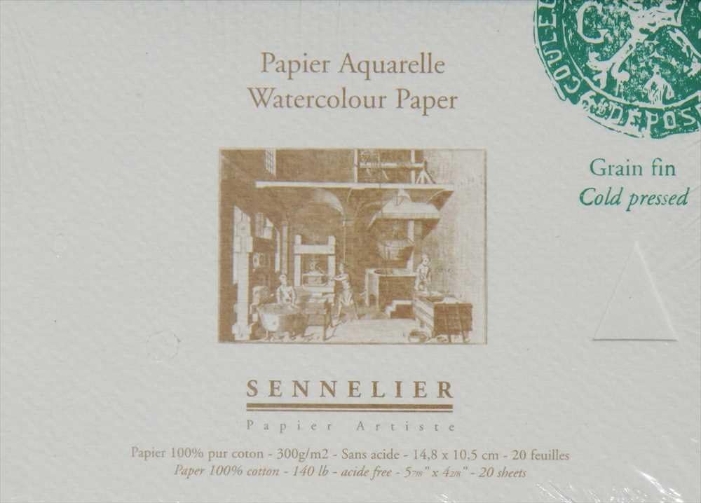Sennelier Watercolor Block, 20 Sheets, Cold-Press, 5.7 x 4.25"
