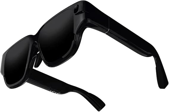 Smart AR Glasses Real-time Translation and Text Prompt 3D with Camera for Movie Watching Full-Color(Air Black)