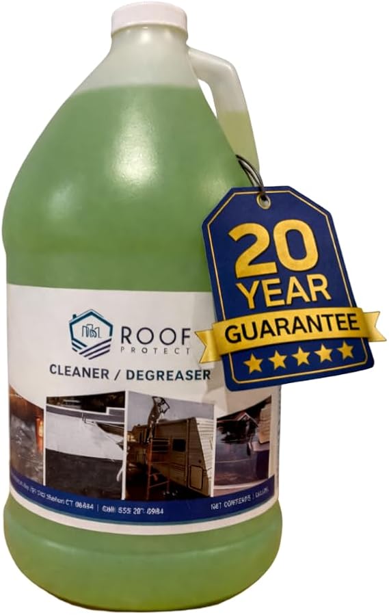 RV Roof Cleaner & Protector Non-Toxic For rv roof and home roof | 1-Gal Eco-Friendly Detergent | White Non-Abrasive Formula | Safe for EPDM Rubber Roofs | Biodegradable | Citrus Scent | Easy to Use
