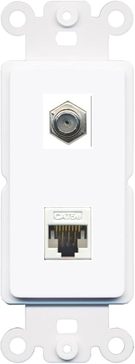 RiteAV Coax Cat5e Wall Plate Insert White