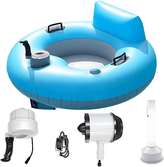 Electric Floating Chair Motorized Pool Float Inflatable Motorized Pool Lounger Lounging In Water Enjoying Sunny Days Electric Floating Chair/Float /
