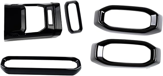 ITrims Car Accessories for Chery Jetour Traveller T2 2023 2024 2025 Car Air Vent Outlet Cover Trim Air Flow Intake Hood Vent Scoop Panel Sticker Overlay Wrap Cover ABS Glossy Black 5PCS