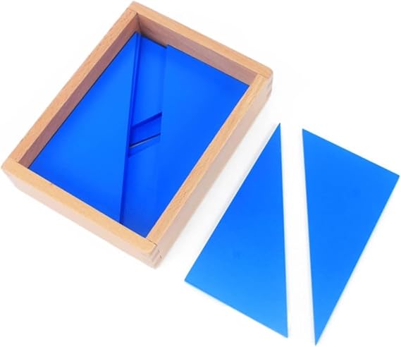 DANNI Baby Toy Montessori Math Toys 12Pcs Blue Triangles Math Wood Toys for Preschool Early Learning Toy