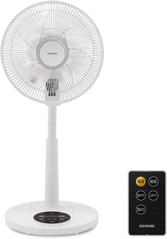 Iris Ohyama LFD-306R Fan, 7 Blades, Soft Airflow, Oscillating, 6 Levels, Silent, DC Motor, Timer, Remote Control, 90° Upward Type, Ventilation, Living Fan, White