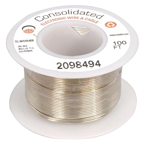 Jameco ValuePro 20 AWG Solid Tinned-Copper Bus Bar Wire 100 Feet