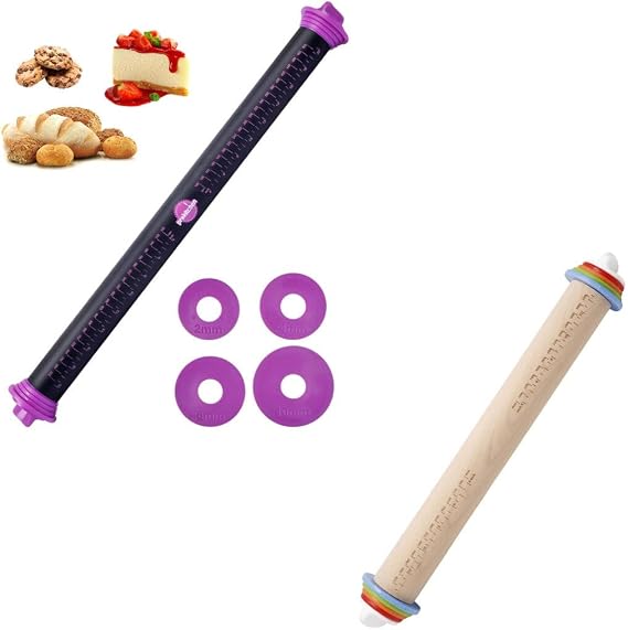 Silicone Rolling Pin & Wooden Rolling Pin